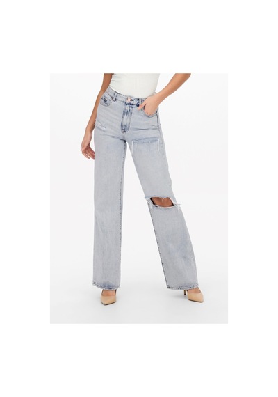 Only Kadın Yırtık Denim Bol Kot Pantolon Onlcamille -15254097 Açık Mavi