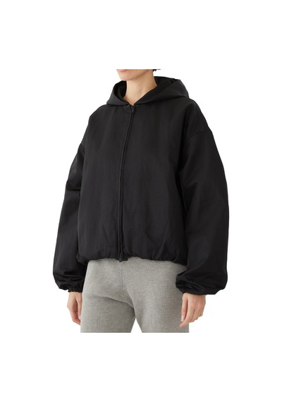 Fear Of God Doku Desenli Naylon Kapüşonlu Bomber Ceket Siyah