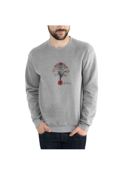 Red Hot Chili Peppers Baskılı Gri Erkek Örme Sweatshirt