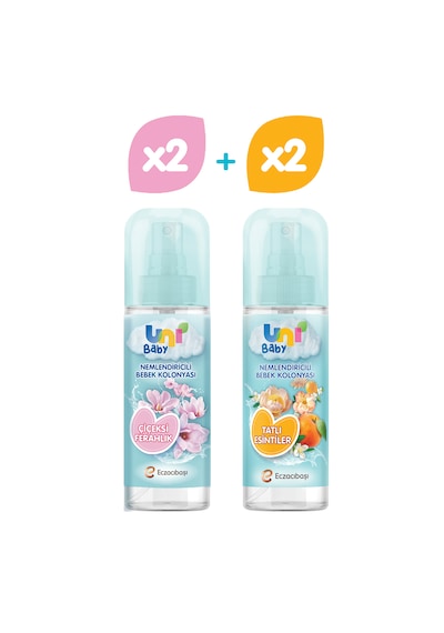 Uni Baby Kolonya Çiçeksi Kokular 2'Li&Tatlı Esintiler 2'Li 600Ml