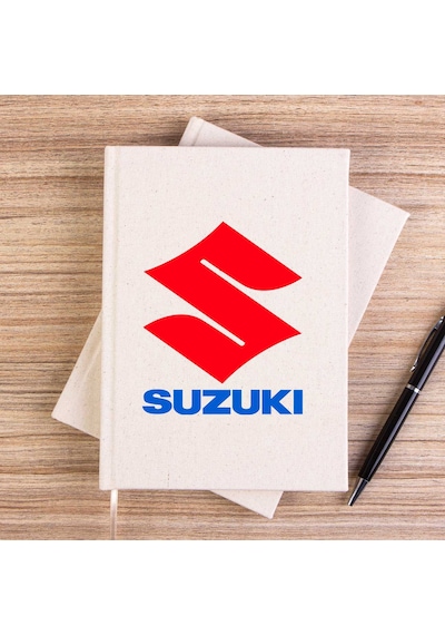 Suzuki Logo Text Siyah Çizgisiz Kanvas Defter