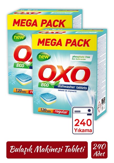 Oxo 240 Adet Bulaşık Makinesi Tableti Mega Paket Deterjan Hepsi B