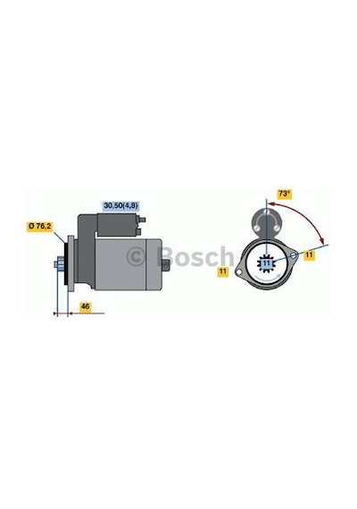BOSCH 1123036 MARŞ MOTORU 12V 2 KW 11D A3 3.2 V6 1.9TDI 2.0TDI 03