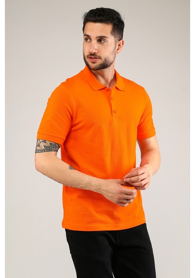 Uniprom Polo Yaka Tişört %100 Pamuk Turuncu Erkek Turuncu