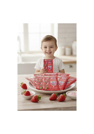 Çilek Aromalı Toz Şekerli Dips Lolipop Paket 1 Adet