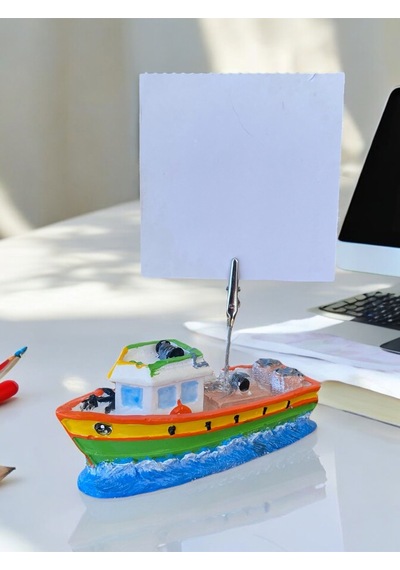 Turuncu Gemi Temalı Not Tutacağı Fotoğraf Tutacak Not Tutucu Ofis Seti Hediyelik Turuncu