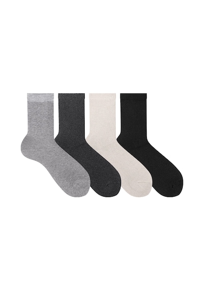 Ozzy Socks Kışlık Dayanıklı Topuk ve Burun Kadın Havlu Soket Çorap 4'lü Çok Renkli