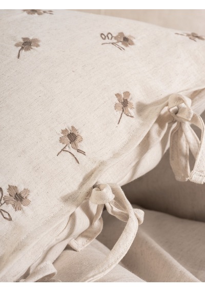 Cotton Box Cotton Keten Çift Kişilik Nevresim Takımı Arie Bej
