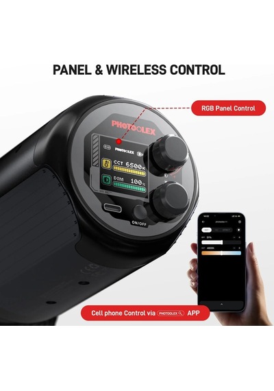 Photoolex Q40c 40w App Kontrollü Rgb Taşınabilir Cob Video Işığı - Ls-199pl
