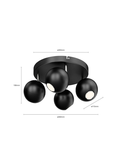 Mylights Spor Led Avize Hareketli Başlık Panasonıc Gün Işığı Ampullü Siyah