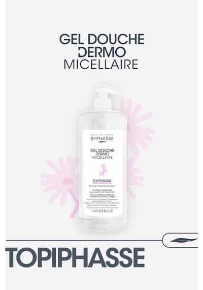 Byphasse Dermo Micellar Topiphasse Atopik Hassas Ve Çok Kuru Ciltler İçin Misel Duş Jeli 1 L