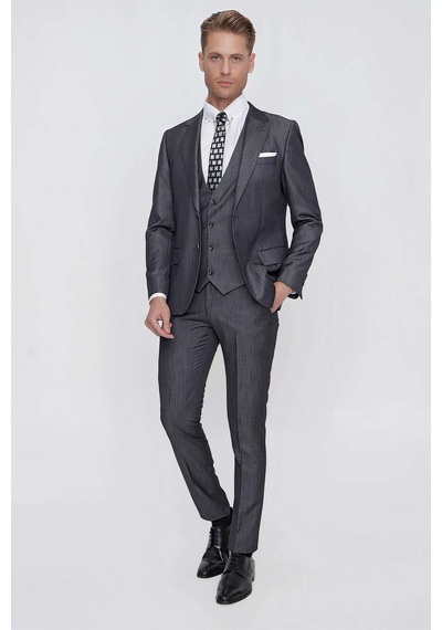 Efor Tk 858 Slim Fit Antrasit Klasik Takım Elbise Antrasit