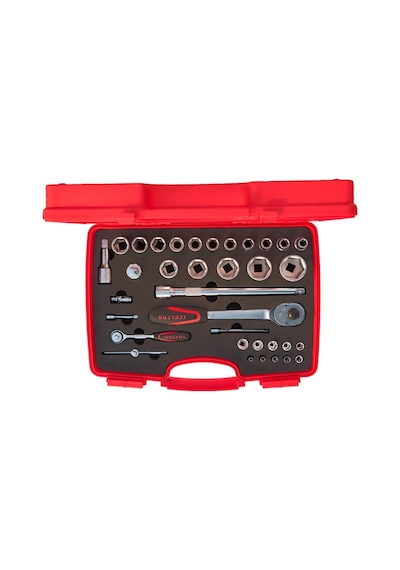 Lokma Takımı, 1/4"-1/2", Altı Köşe Derin, 35 Parça, İzeltaş