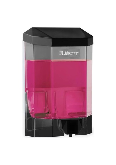 Flosoft Hazneli Dezenfektar Verici - Sıvı Sabun Ve Dezenfektan Aparatı Dispenseri - 500 Ml. - Şeffaf Siyah