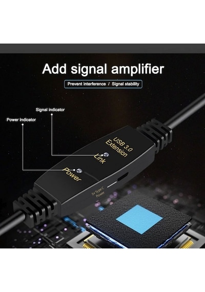 Usb 3.0 Extension Güçlendirilmiş Uzatma Kablosu 15m Usb 3.0 Uzatma Kablosu