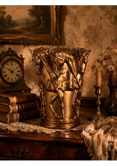 Bronze Majestic Horse Vase Antik - Bronz