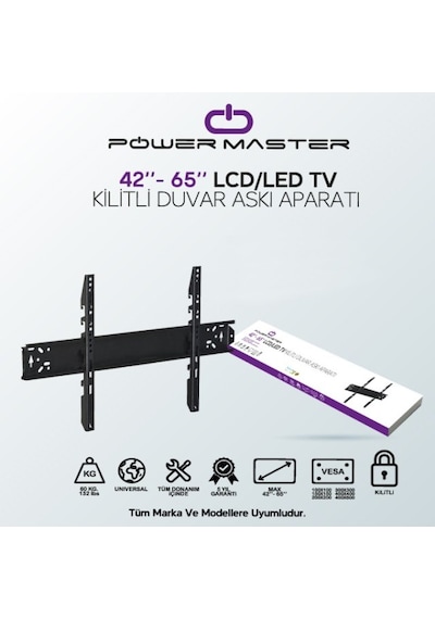 Powermaster 14753 42 65 Sabit Kilitli Lcd Led Askı Aparatı