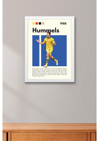 Mats Hummels Çerçeveli Tablo - Dekoratif Çerçeveli Futbolcu Poster Tablo