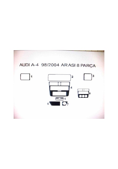 Audi A4 1998-2004 7 Parça Torpido Kaplama Renk Karbon