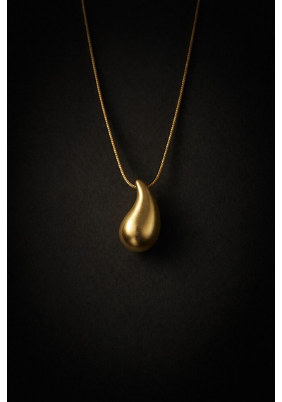 Damla Form Gold Renk Minimal Kolye Şık Ve Modern Tasarım Çok Renkli