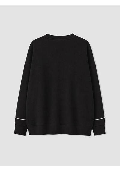 LC Waikiki Lc Waıkıkı Siyah Baskılı Soft Touch Kadın Sweatshirt