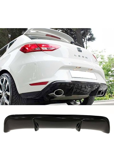 Seat Leon Mk3 Custom Style Difüzör Piona Black 2012 - 2016 Abs