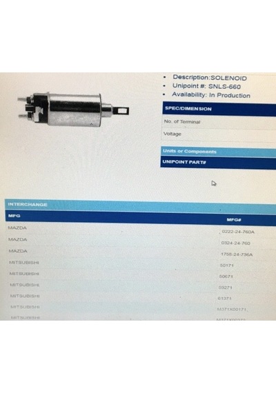 Unıpoınt Snls-660 12V Marş Otomatiği Mitsubishi L200 Pıck-Up