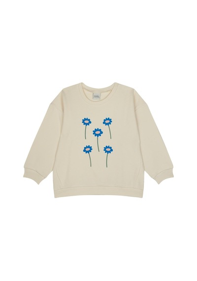Antebies Grafik Çiçek Sweatshirt Eşofman Takımı Mavi