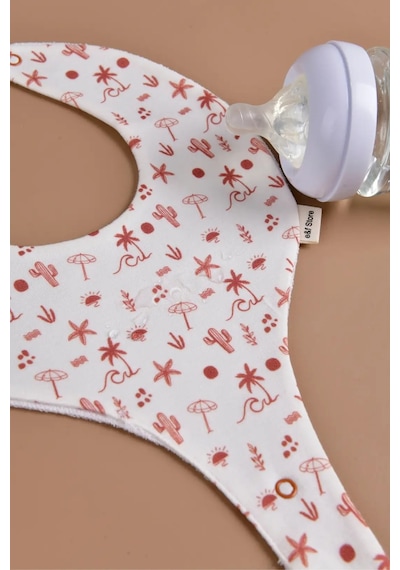 E&f Store Sıvı Geçirmez Emzik Tutucu Mama Önlüğü - Summer Çok Renkli