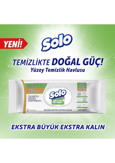 Solo Beyaz Sabun Ferahlığı Yüzey Temizlik Havlusu 4'lü