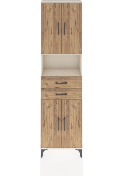 Arges Dolap 4 Raflı 2 Çekmeceli 4 Kapaklı 60x30x221 Aytaşı-çam Aytaşı