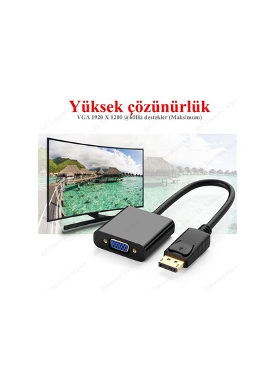 Displayport To Vga Çevirici Converter Dp To Vga Adaptör
