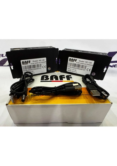 Baff 4k 120m 4k Kvm Hdmı Extender 120 Metre Tek Cat6 Kablo İle Ultra Hd Görüntü Ve Kontrol Uzatıcı