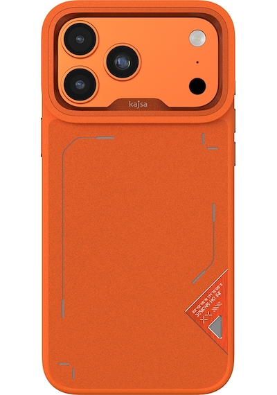 Apple Uyumlu iPhone 17 Pro Kılıf M-safeli O-ring Metal Kamera Çerçeveli Kajsa Matrix Collection Kapak Turuncu Turuncu