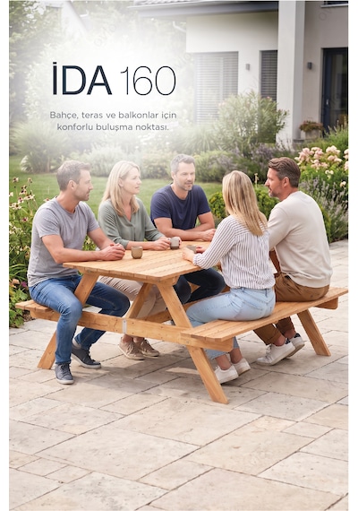 Bahçe Bankı İda S 160 6 Kişilik Arkalıklı Rahat Ve Şık Tasarım Teak