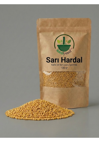 İxirciyusuf Sarı Hardal Hardal Tohumu Yellow Mustard Seed Mustard Seed Brassica Alba Doğal Tane 100 G