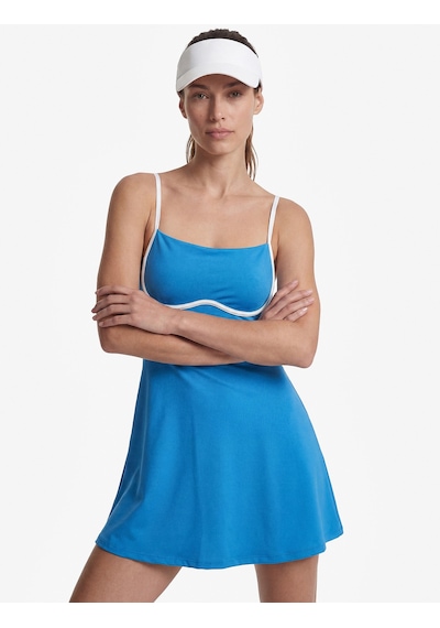 Koton Slim Fit İp Askılı Biyeli Mini Spor Elbise Mavi 6sak30239nk