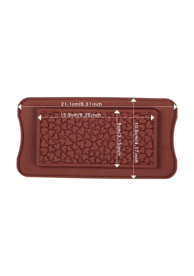 Çikolata Kalıbı Silikon Mini Kalp Kahverengi