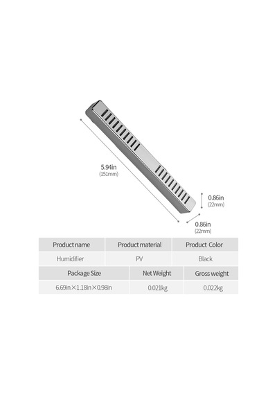 Cigarloong Puro Kutusu Nemlendirici Humidifier İnce Uzun Silver