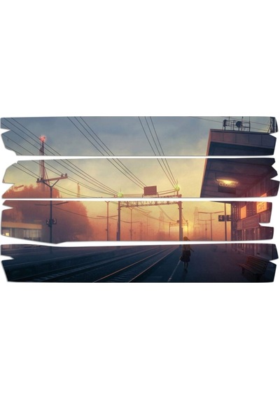 Anime Tren İstasyonu Raylar Mdf Tablo 2961 Model E