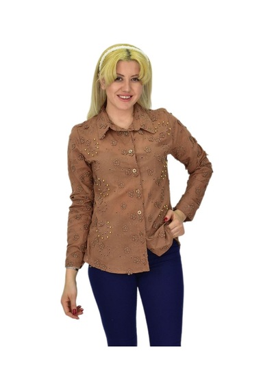 Kadın Brodeli Taşlı Bluz Bgl-st03720 001