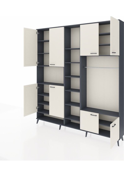 Arges Dolap 18 Raflı 8 Kapaklı Tek Askılı 220x30x243 Antrasit-aytaşı/antrasit Aytası/antrasıt Arges Dolap 18 Raflı 8 Kapaklı Tek Askılı 220x30x243 Antrasit-aytaşı/antrasit Aytası/antrasıt