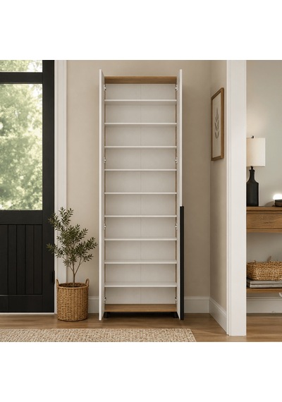 Porto 10 Bölmeli Vestiyer - Florida Meşe/vizon 72x210x34 Cm