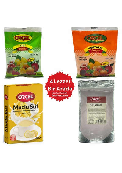 Orçel Karadut 300 G + Portakal 300 G + Kivi 300 G + Muzlu Süt İçecek Tozu 200 G