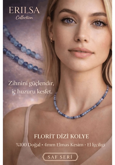 Sertifikalı Florit Dizi Kolye - 4mm Elmas Kesim Minimal Seri Doğa Çok renkli