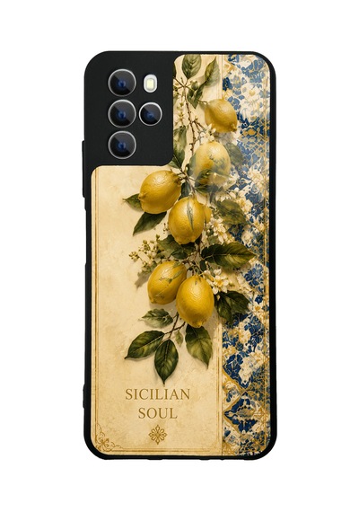 Omix X700 Sicilian Lemon Garden Tasarımlı Glossy Telefon Kılıfı Sarı