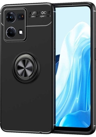 Oppo Reno 7 4g Kılıf Zore Ravel Silikon Kapak Siyah