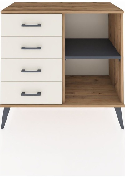 Hyperion Şifonyer Tek Raflı 4 Çekmeceli 88x44x80 Çam-antrasit/aytaşı Antrasit/aytaşı Hyperion Şifonyer Tek Raflı 4 Çekmeceli 88x44x80 Çam-antrasit/aytaşı Antrasit/aytaşı