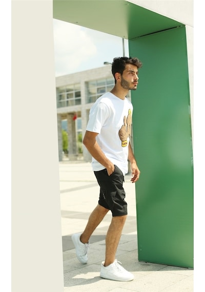 Unisex Beyaz Baskılı T-Shirt