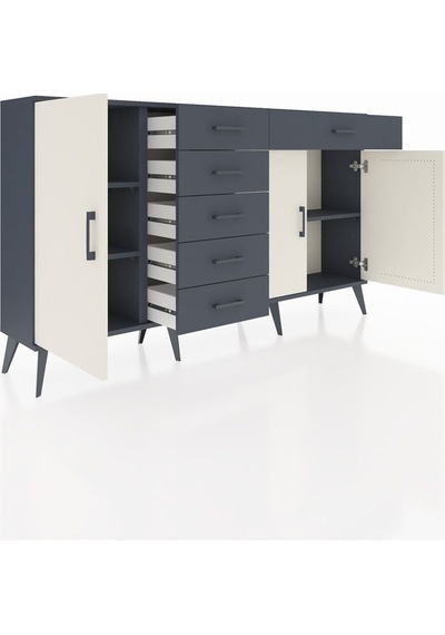 Arges Konsol 3 Raflı 6 Çekmeceli 3 Kapaklı 176x30x99 Antrasit-aytaşı/antrasit Aytası/antrasıt - Antrasıt Arges Konsol 3 Raflı 6 Çekmeceli 3 Kapaklı 176x30x99 Antrasit-aytaşı/antrasit Aytası/antrasıt - Antrasıt